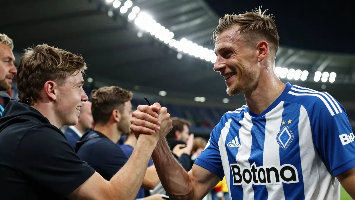 Borussia Mönchengladbach-Spieler treffen sich mit den Fans am Saisonauftakt